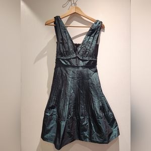 Bcbg dark green metallic dress